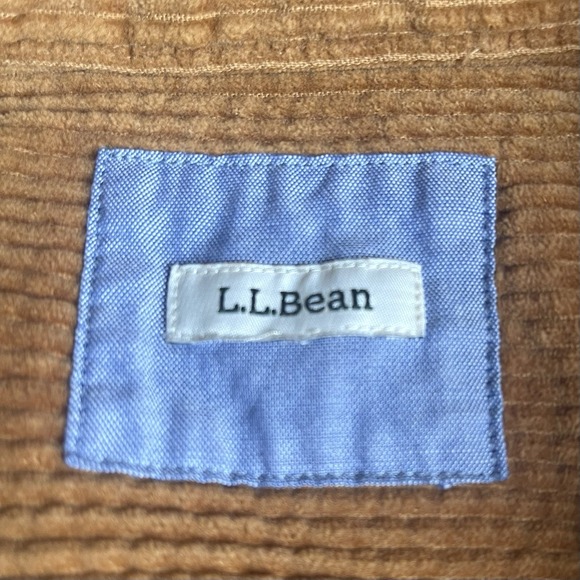 LL Bean Shirt Jacket Womens Large Brown Comfort Corduroy Relaxed Fit Button Up - Picture 4 of 7